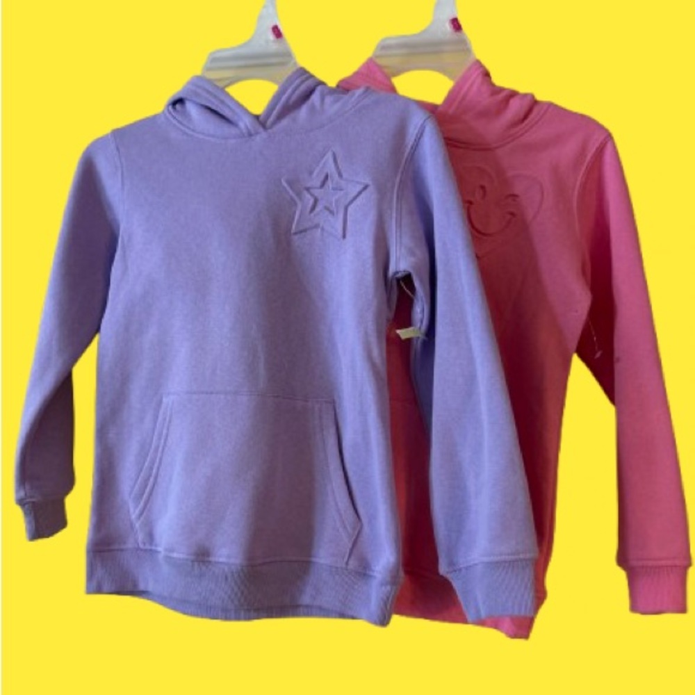 Kids' Star and happy face Hoodies - Lavender and Pink